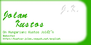 jolan kustos business card